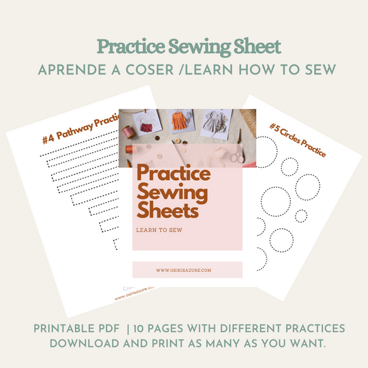 Sewing Practice Sheets | Hojas de practica