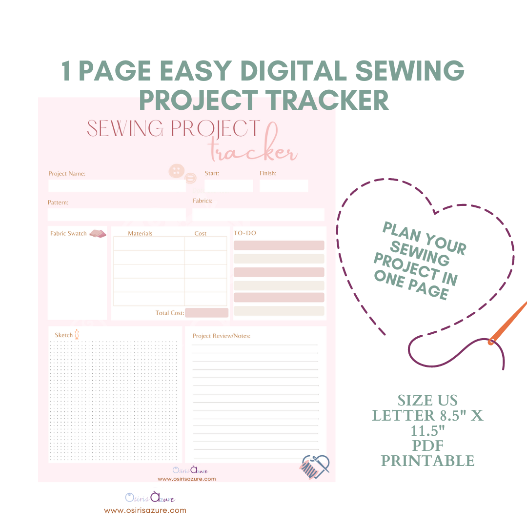 Organiza tu proyecto de Costura | Sewing Project Tracker