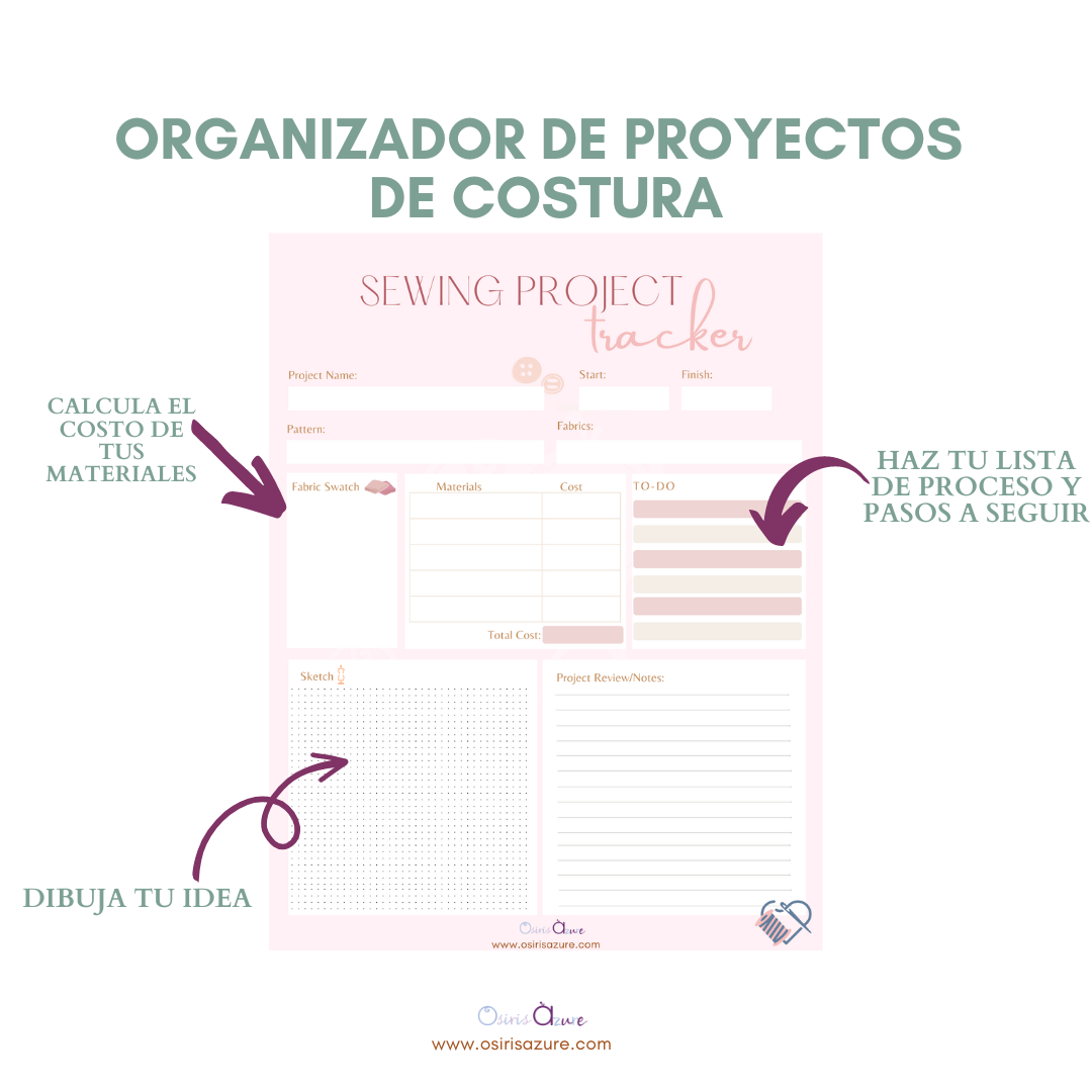 Organiza tu proyecto de Costura | Sewing Project Tracker